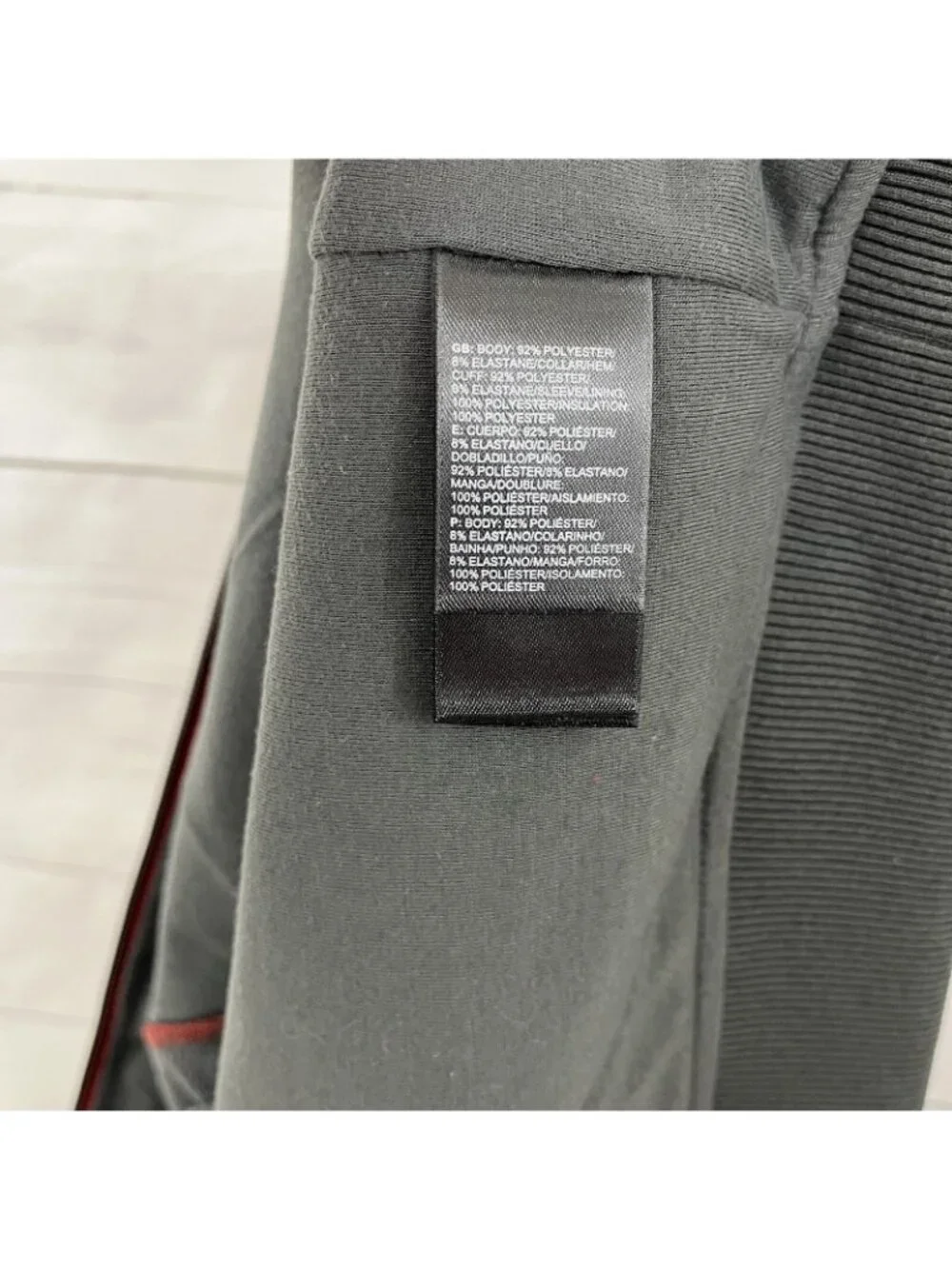The North Face Mens Red Gray Full Zip Quilted Pockets Jacket
